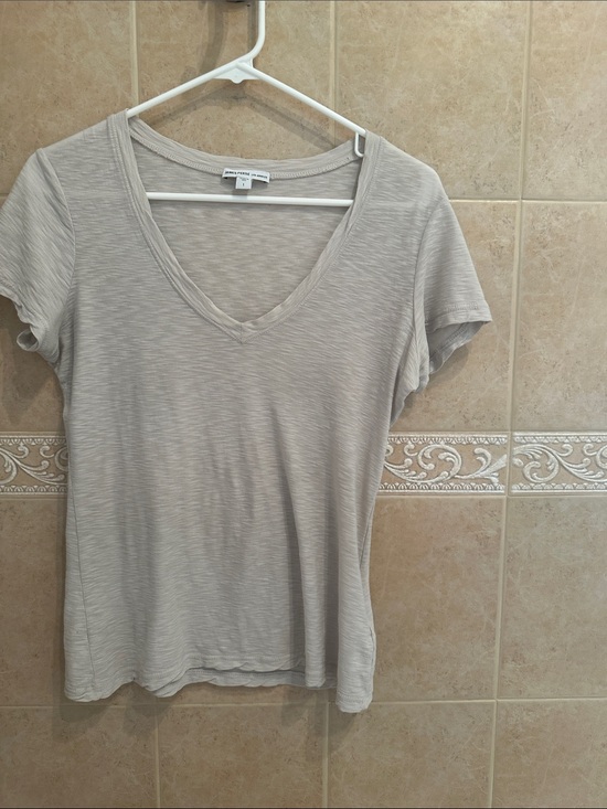 James Perse Tops - James Perse Short Sleeve V-Neck Tee in Light grey